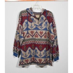 Vintage 90s Y2K Express Gray Fleece Pullover Oversized Hoodie Sweatshirt Sz M